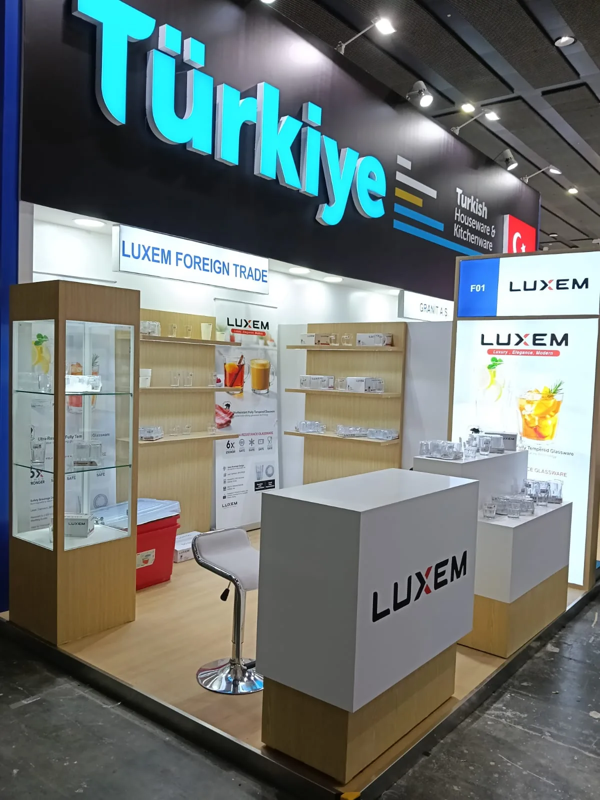 The Luxem stand F01 in the Türkiye pavilion at the Canton Fair